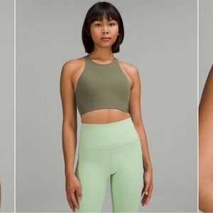 Lululemon Like A Cloud High-Neck Longline Bra - B/C Cup - Size 10 - Medium Olive